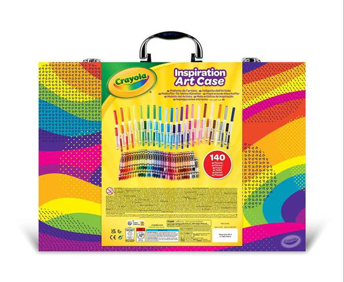 Crayola Mallette artiste arc-enfant Arc-en-ciel 140 pièces 9, plastique, 9,5x4x28 cm