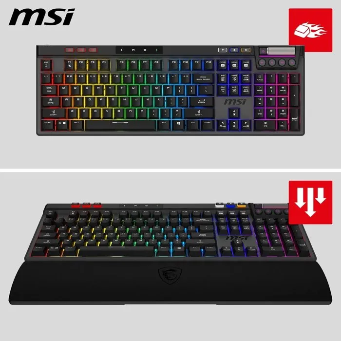 MSI STRIKE PRO Wireless - Clavier gamer sans fil RGB Noir - Kailh Midnight Pro Silent MSI STRIKE PRO Wireless - Clavier gamer sans fil RGB Noir - Kailh Midnight Pro Silent