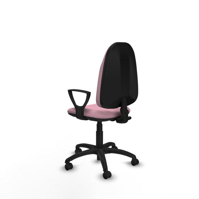 PIQUERAS Y CRESPO Chaise de bureau Algarra, tissu rose, base polyamide noire