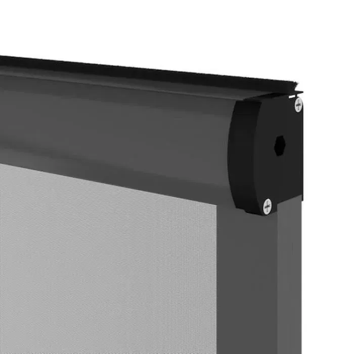 Moustikit Moustiquaire enroulable pour fenêtre aluminium gris anthracite 125 x 145 cm - Toile fibre de verre - Ajustable en hauteur et largeur - Garantie 2 ans