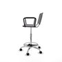 Tabouret Taburete Robledo Pivotant Chlorure de polyvinyle Gris clair Structure chromée Accoudoirs fixes Sans appui-tête Roulettes en nylon 50 mm