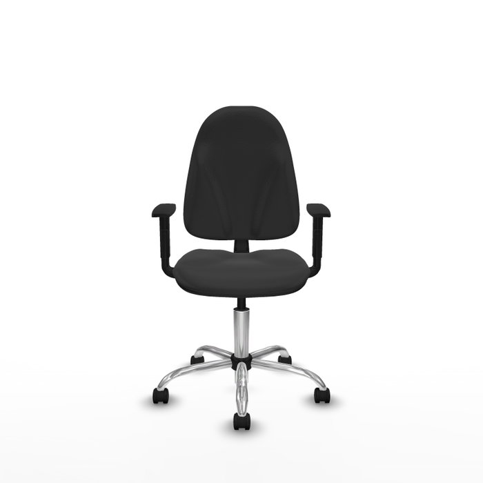 PIQUERAS Y CRESPO Chaise de bureau Algarra, similicuir gris foncé, piètement chromé