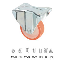 WOLFPACK LINEA PROFESIONAL Roue industrielle polyuréthane fixe 100 mm