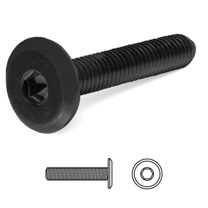 UCAFIX Vis CEGAS à tête plate Allen noire, 45 mm x 6 mm UCAFIX Vis CEGAS à tête plate Allen noire, 45 mm x 6 mm