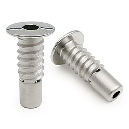 Q&Q Zmk - Casquillo rosca madera pour mécanisme de sofa canne passante avec embelleceur crome - Zamak chromé brillant - Ø12mm