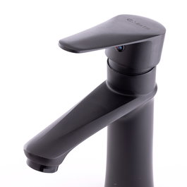Robinet de lavabo classique monomando noir, eau chaude-froide, bec bas