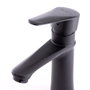Robinet de lavabo classique monomando noir, eau chaude-froide, bec bas