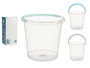 ARTE REGAL Seau en Plastique Transparent 13 L avec Poignée, Assortiment 3 Couleurs