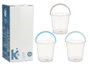 ARTE REGAL Seau en Plastique Transparent 13 L avec Poignée, Assortiment 3 Couleurs