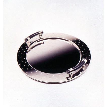 Alessi MGVASS Bandeau de service rond à poignées Michael Graves en acier inoxydable 18/10 - 48 cm