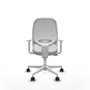 Chaise Cilanco Synchro 3 positions tissu Rose Maille Blanc Structure polyamide blanc Accoudoirs blancs Sans appui-tête Roulettes 65mm nylon