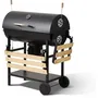 Cookingbox Barbecue à Charbon MIKE EVOLUTION - 115x66x106 cm - Surface de Cuisson 71x35 cm - 2 Grilles Acier Chromé - Noir