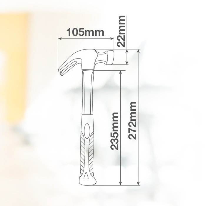 Hantums Marteau de coffreur avec manche en fibre de verre 230g Hantums Marteau de coffreur avec manche en fibre de verre 230g