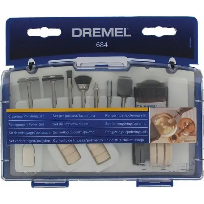 Dremel 684 - Coffret de 20 accessoires pour nettoyage et polissage d'outils multi-usages avec plateau amovible Dremel 684 - Coffret de 20 accessoires pour nettoyage et polissage d'outils multi-usages avec plateau amovible