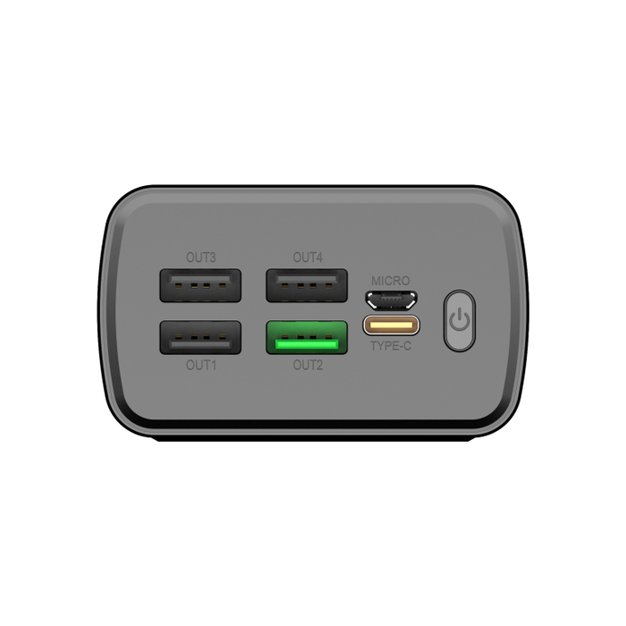 Leotec Powerbank 30000mAh 22,5W PD20W Noir - Batterie Externe USB-C avec Écran LCD