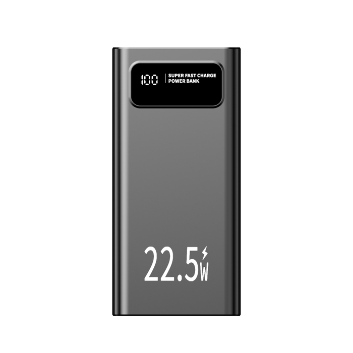 Leotec Powerbank 30000mAh 22,5W PD20W Noir - Batterie Externe USB-C avec Écran LCD