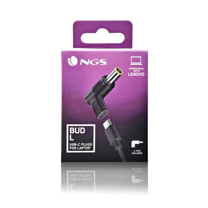 NGS Clavija USB-C Ngs Bud - Lot de 4 Embouts de Charge pour Ordinateurs Portables Lenovo, 100W PD