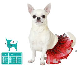 Déguisement pour animal de compagnie tutu rouge M - Cirque - Polyester