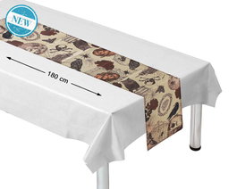 Atosa Chemin de table Halloween orange et noir 180x35 cm