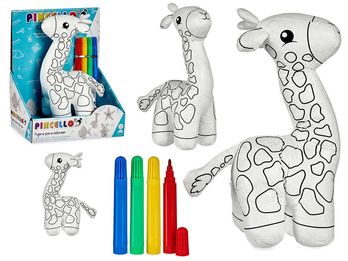 Pincello Peluche Jirafa à Colorier avec Feutre 23 cm (Set de 8) Pincello Peluche Jirafa à Colorier avec Feutre 23 cm (Set de 8)