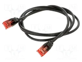 GOOBAY Câble de raccordement Cat 6 U/UTP 1m noir RJ45