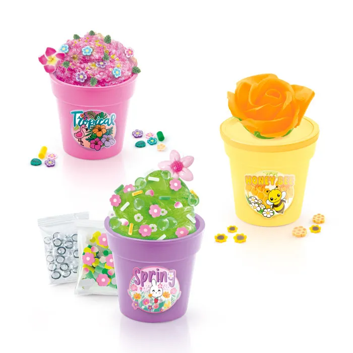 Canal Toys SSC 418 So Slime Flower - 3 Pots de Slime Parfumée avec Décorations et Charms - Jouet Créatif dès 6 Ans