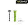 WOLFPACK LINEA PROFESIONAL Blister de chevilles Topgripper bimatériau Ø 10 mm avec vis Ø 6 x 60 mm (10 pièces)