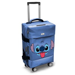 Karactermania Valise Cabine 4 Roues Souple Lilo & Stitch Face - 55 x 40 x 20 cm - Port USB - Cierre TS Lock - Polyester