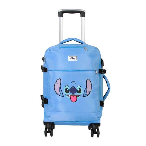 Karactermania Valise Cabine 4 Roues Souple Lilo & Stitch Face - 55 x 40 x 20 cm - Port USB - Cierre TS Lock - Polyester