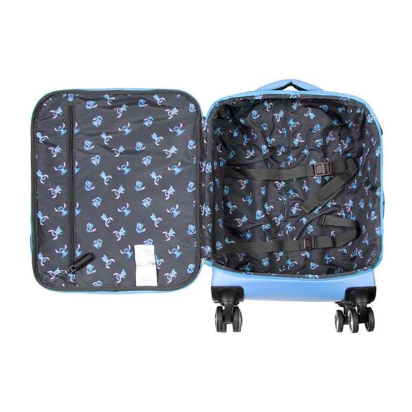 Karactermania Valise Cabine 4 Roues Souple Lilo & Stitch Face - 55 x 40 x 20 cm - Port USB - Cierre TS Lock - Polyester