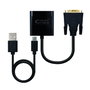 Nanocable Adaptateur Convertisseur DVI 24+1 vers VGA, 10 cm, Noir