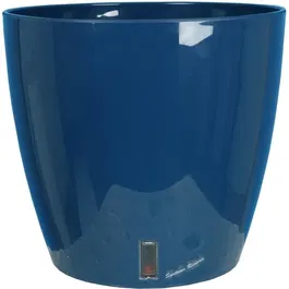 Riviera - Pot de fleurs Riviéra Eva New, rond, plastique, diamètre 30 cm x hauteur 27,5 cm, bleu