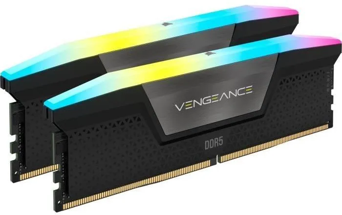 Corsair CMH64GX5M2B5200C40 Mémoire RAM Vengeance RGB DDR5 64 GB (2x 32 GB) 5200 MT/s CL40 Noir