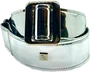 GETM Bandoulière Guitare/Basse Nylon Cuir Vinyle Réfléchissant Argenté Ajustable 165cm