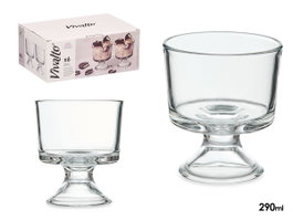 Vivalto Coupe à Glace 290 ml en Verre Transparent 9.3x10.5x9.3 cm (Set de 24)