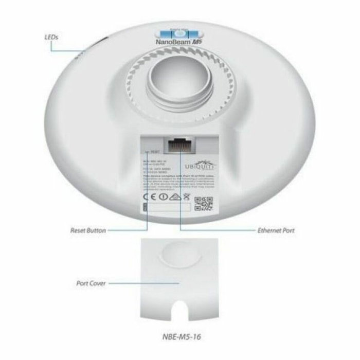 Point d'Accès UBIQUITI NBE-M5-16 AIRMAX 5 GHz 16 dBi Blanc Point d'Accès UBIQUITI NBE-M5-16 AIRMAX 5 GHz 16 dBi Blanc