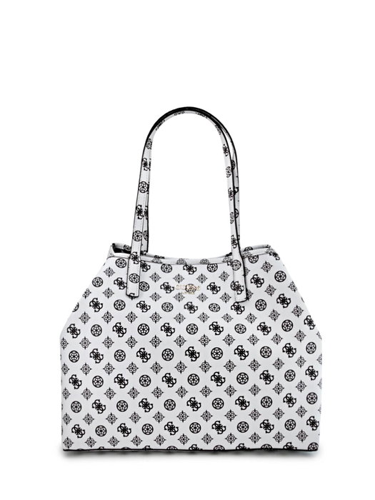 Guess Sac Vikky en textile et cuir blanc pour femme - 32.5x27x15 cm - Sac à main Guess Sac Vikky en textile et cuir blanc pour femme - 32.5x27x15 cm - Sac à main