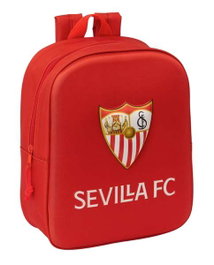 Safta Mochila Guardería 3D - Sac à dos Sevilla FC 22 x 27 x 10 cm avec poche filet - À partir de 3 ans