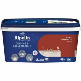 Ripolin Peinture Cuisine et Bain Rouge Terracotta 2 L