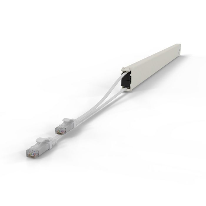 PATCHBOX patchbox.one - Cassette de câbles réseau modulaire 46RU, UTP Cat.6a, blanc - Système d'organisation de baie avec connectivité PoE/PoE++