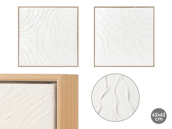 GIFTDECOR Tableau sur toile Cadre Naturel Honda Blanco-Gris 62x62 GIFTDECOR Tableau sur toile Cadre Naturel Honda Blanco-Gris 62x62