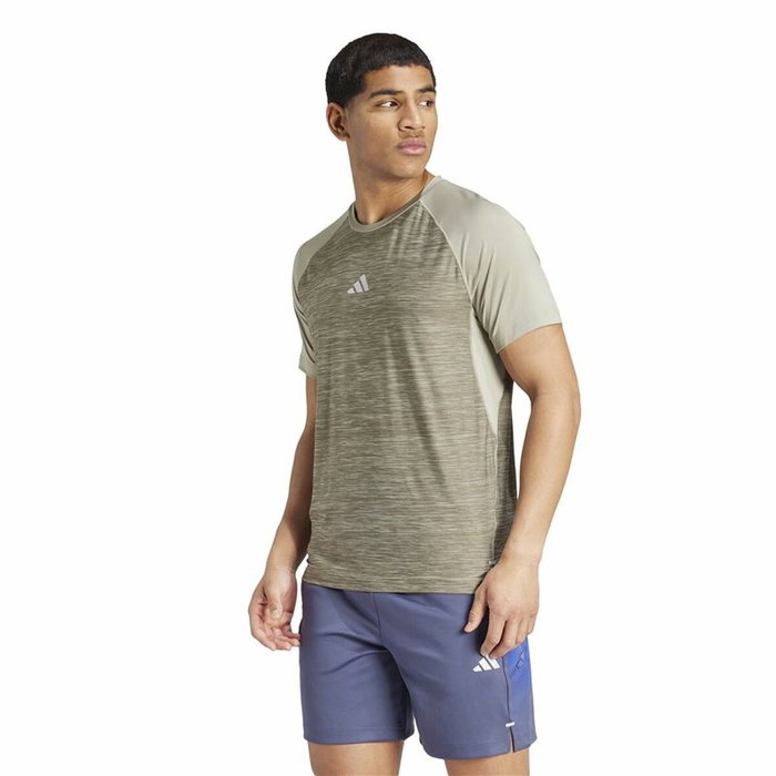 T-shirt à manches courtes homme Adidas Gym+ 3 Bandas Marron