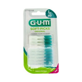 GUM Soft Picks Brosses Interdentaires Longues, 40 unités, Bleu