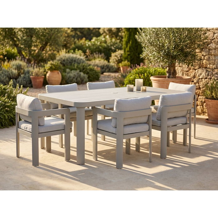 Home ESPRIT Table de Salle à Manger Crème Aluminium 182 X 105 X 77 CM