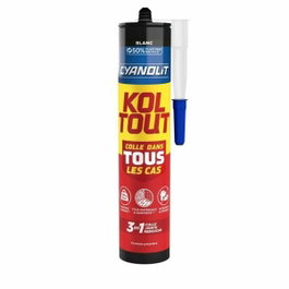 Cyanolit Colle de fixation et d'étanchéité - Blanc - Cartouche 290 ml