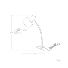 Lampe de bureau Secunderabad avec pince en acier