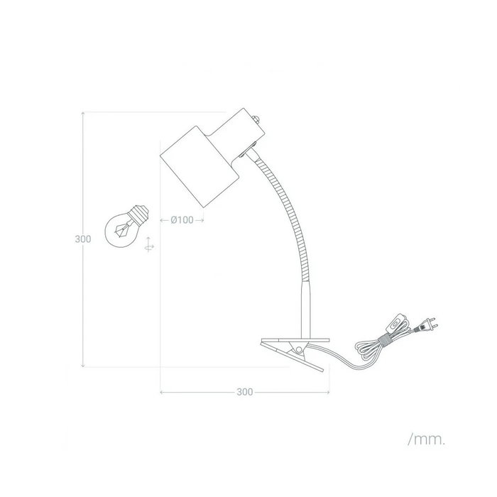 Lampe de bureau Secunderabad avec pince en acier