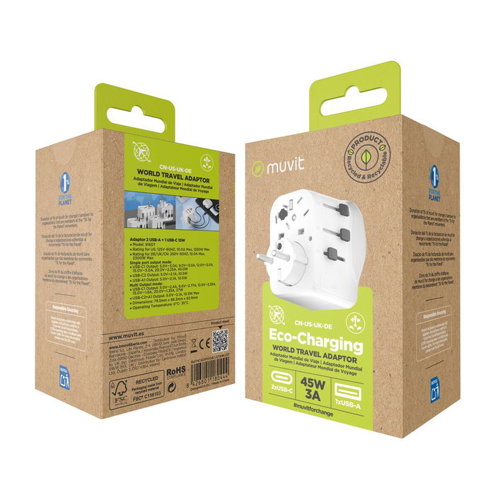 Multiprise Muvit for Change Plastique 45 W Multiprise Muvit for Change Plastique 45 W