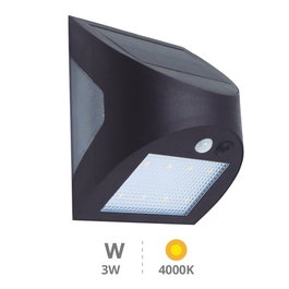 GSC Evolution Aplique solaire LED Kolam, Noir, 3W, 4000K, avec capteur de mouvement et crépusculaire
