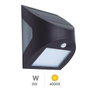 GSC Evolution Aplique solaire LED Kolam, Noir, 3W, 4000K, avec capteur de mouvement et crépusculaire